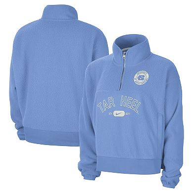 Women's Nike Carolina Blue North Carolina Tar Heels Fly Fleece Quarter-Zip Jacket