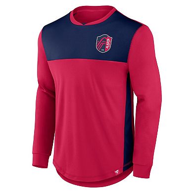 Men's Fanatics Branded Red St. Louis City SC Mid Goal Long Sleeve T-Shirt
