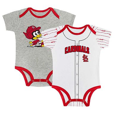 Newborn & Infant Gray/White St. Louis Cardinals Two-Pack Play Ball Bodysuit Set