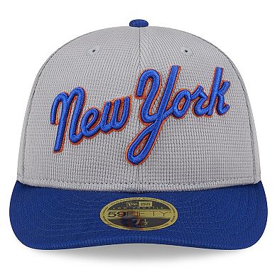 Men's New Era  Gray New York Mets 2024 Batting Practice Low Profile 59FIFTY Fitted Hat