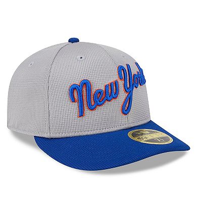 Men's New Era  Gray New York Mets 2024 Batting Practice Low Profile 59FIFTY Fitted Hat