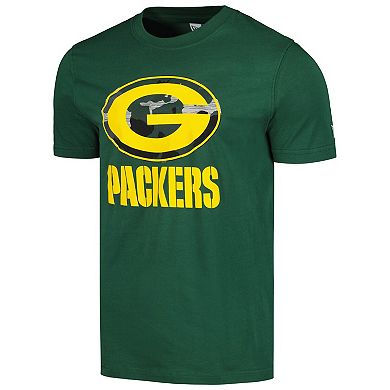 Men's New Era Green Green Bay Packers Camo Logo T-Shirt