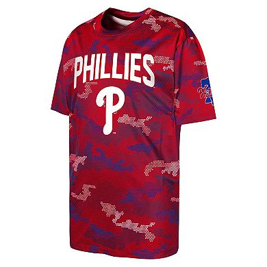 Youth Fanatics Branded Red Philadelphia Phillies Trainer Tech T-Shirt