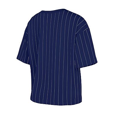 Women's New Era Royal Los Angeles Dodgers Boxy Pinstripe T-Shirt