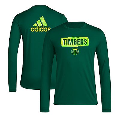 Men's adidas Green Portland Timbers Local Pop AEROREADY Long Sleeve T-Shirt