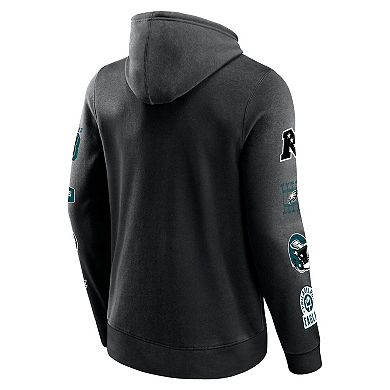 Men's Fanatics Black Philadelphia Eagles Wild Winner Pullover Hoodie