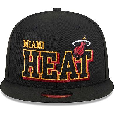 Men's New Era Black Miami Heat Gameday 59FIFTY Snapback Hat