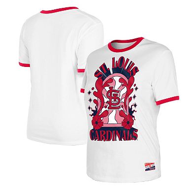 Women's New Era White St. Louis Cardinals Oversized Ringer T-Shirt