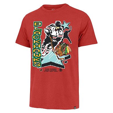 Men's '47 Red Chicago Blackhawks Lamp Lighter Franklin T-Shirt