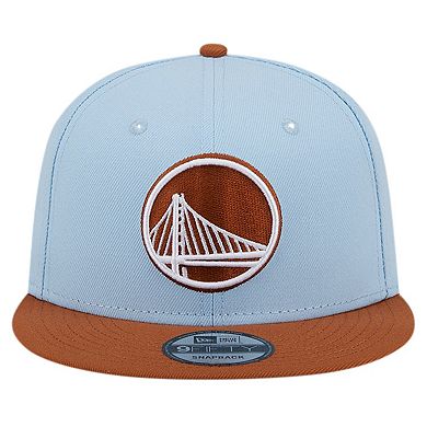 Men's New Era Light Blue/Brown Golden State Warriors 2-Tone Color Pack 9FIFTY Snapback Hat
