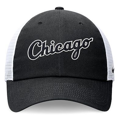 Men's Nike Black Chicago White Sox Evergreen Wordmark Trucker Adjustable Hat