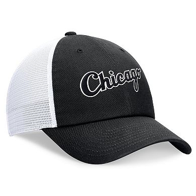 Men's Nike Black Chicago White Sox Evergreen Wordmark Trucker Adjustable Hat