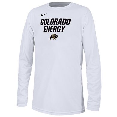 Youth Nike  White Colorado Buffaloes 2024 On-Court Bench Energy T-Shirt