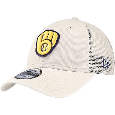 Men's New Era Stone Milwaukee Brewers Game Day 9TWENTY Adjustable Trucker Hat