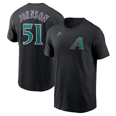 Men's Nike Randy Johnson Black Arizona Diamondbacks Fuse Name & Number T-Shirt