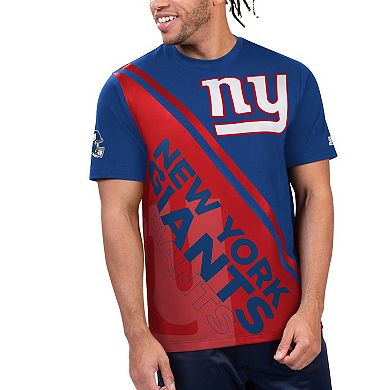 Men's Starter Royal/Red New York Giants Finish Line Extreme Graphic T-Shirt