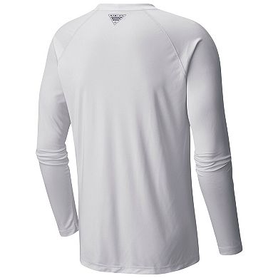 Men's  Columbia White Nashville Predators Terminal Tackle Omni-Shade Raglan Long Sleeve T-Shirt
