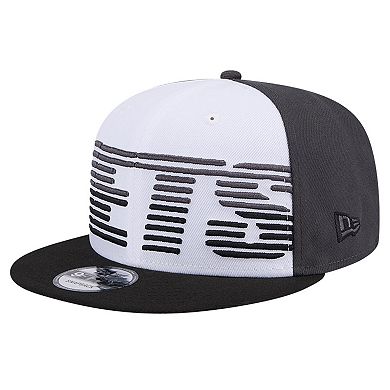 Men's New Era White/Black Brooklyn Nets Throwback Gradient Tech Font 9FIFTY Snapback Hat