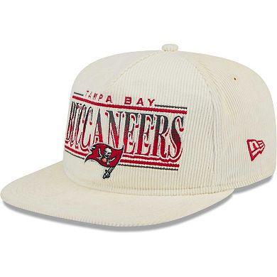 Men's New Era Cream Tampa Bay Buccaneers Throwback Corduroy Golfer Snapback Hat
