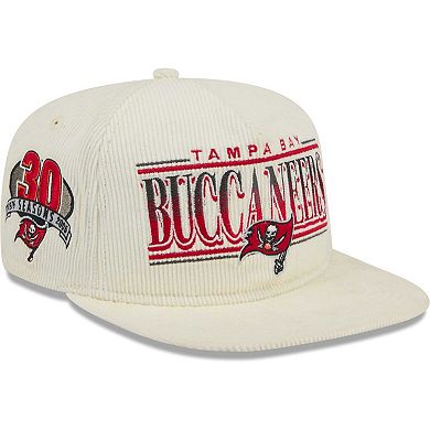 Men's New Era Cream Tampa Bay Buccaneers Throwback Corduroy Golfer Snapback Hat