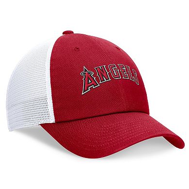 Men's Nike Red Los Angeles Angels Evergreen Wordmark Trucker Adjustable Hat