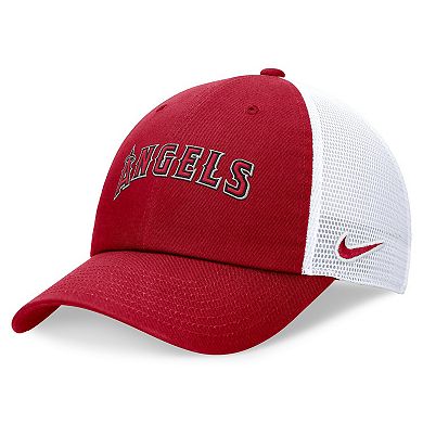 Men's Nike Red Los Angeles Angels Evergreen Wordmark Trucker Adjustable Hat