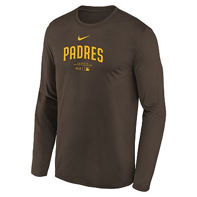 Youth Nike Brown San Diego Padres Authentic Collection Long Sleeve Performance T-Shirt