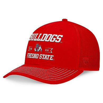 Men's Top of the World Red Fresno State Bulldogs Carson Trucker Adjustable Hat