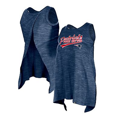 Women's New Era  Navy New England Patriots  Space Dye Active Tank Top