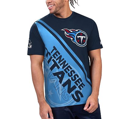 Men's Starter Navy/Light Blue Tennessee Titans Finish Line Extreme Graphic T-Shirt