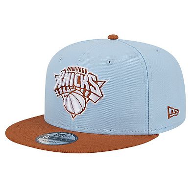 Men's New Era Light Blue/Brown New York Knicks 2-Tone Color Pack 9FIFTY Snapback Hat