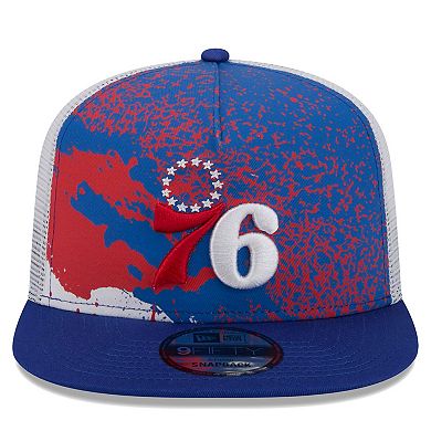 Men's New Era Royal Philadelphia 76ers Court Sport Speckle 9FIFTY Snapback Hat