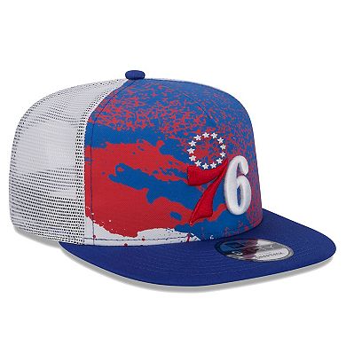 Men's New Era Royal Philadelphia 76ers Court Sport Speckle 9FIFTY Snapback Hat