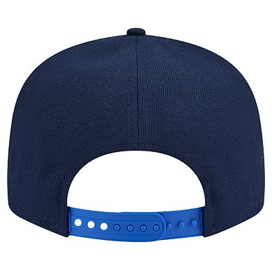 Men's New Era White/Blue Dallas Mavericks Throwback Gradient Tech Font 9FIFTY Snapback Hat