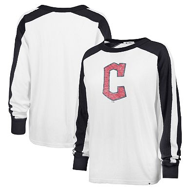 Women's '47 White Cleveland Guardians Premier Caribou Long Sleeve T-Shirt