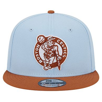 Men's New Era Light Blue/Brown Boston Celtics 2-Tone Color Pack 9FIFTY Snapback Hat
