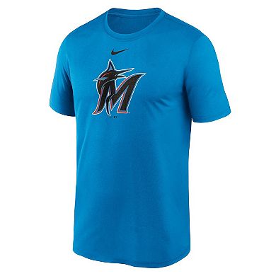 Men's Nike  Blue Miami Marlins Legend Fuse Large Logo Performance T-Shirt
