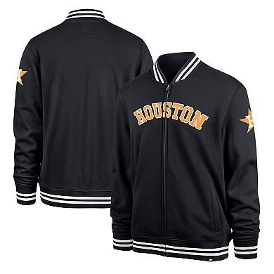 Men's '47 Navy Houston Astros Wax Pack Pro Camden Full-Zip Track Jacket
