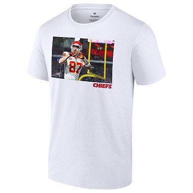 Unisex Travis Kelce White Kansas City Chiefs Player Graphic T-Shirt