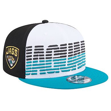 Men's New Era White/Teal Jacksonville Jaguars Throwback Space 9FIFTY Snapback Hat