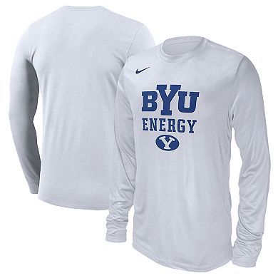 Unisex Nike  White BYU Cougars 2024 On-Court Bench Long Sleeve T-Shirt