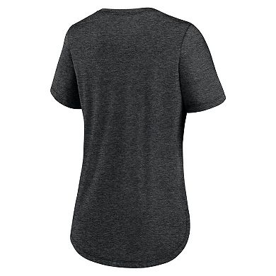 Women's Nike Heather Black Chicago White Sox Knockout Team Stack Tri-Blend T-Shirt