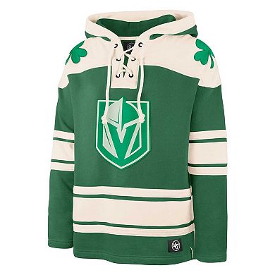 Men's '47 Kelly Green Vegas Golden Knights St. Patrick's Day Superior Lacer Pullover Hoodie