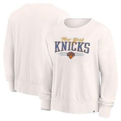 Women's Fanatics Branded Cream New York Knicks Close the Game Pullover Sweatshirt