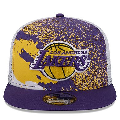 Men's New Era Purple Los Angeles Lakers Court Sport Speckle 9FIFTY Snapback Hat