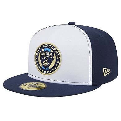 Men's New Era White/Navy Philadelphia Union 2024 Kick Off Collection 59FIFTY Fitted Hat