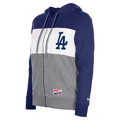 Women's New Era Royal Los Angeles Dodgers Color Block Full-Zip Hoodie Jacket