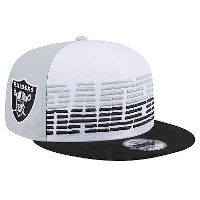 Men's New Era White/Black Las Vegas Raiders Throwback Space 9FIFTY Snapback Hat