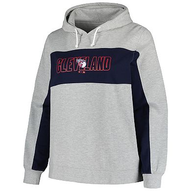 Women's Profile Heather Gray Cleveland Guardians Plus Size Pullover Hoodie