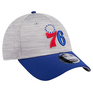 Men's New Era Heather Gray/Royal Philadelphia 76ers Active Digi-Tech Two-Tone 9FORTY Adjustable Hat